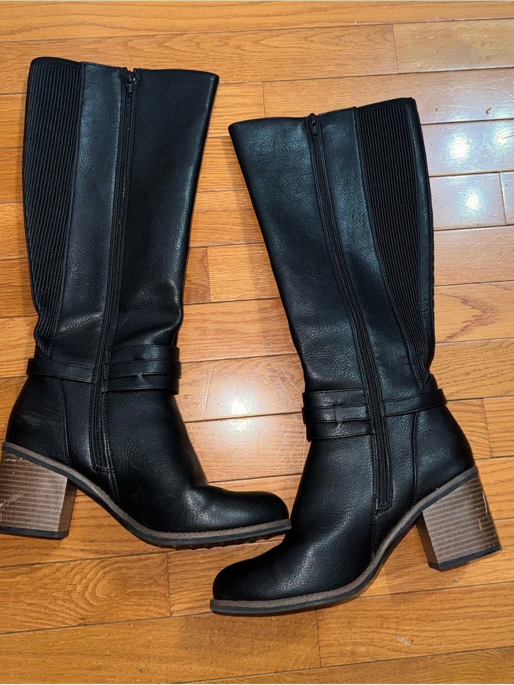 Sonoma Black Mid-Calf Block Heel Women's Boots - Picture 7 of 15